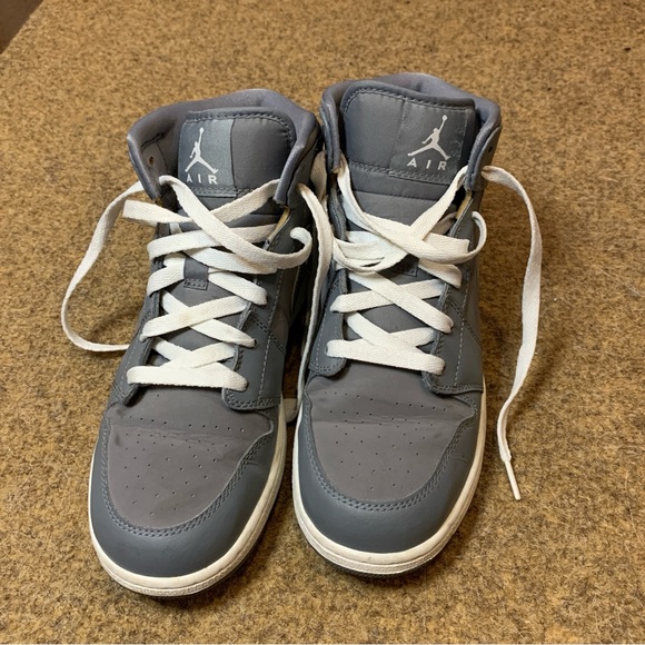 Nike Air Air Jordan 1 Retro Mid Jordans Shade Cool Grey Size 6.5 Y - Picture 6 of 15
